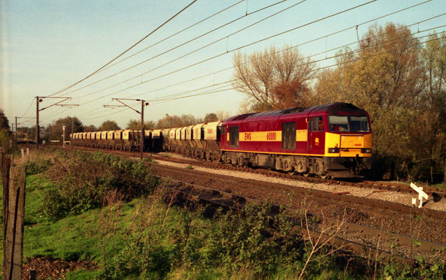 60001 at Redland stone terminal, Barham, 11th November 1998. Carl Rayner