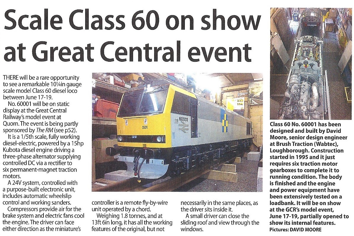 Brush Open Day 03.08.2014 (the model)
David Moore’s working model of 60001 Steadfast also appeared at the Great Central Railway’s model event in June 2016. Courtesy The Railway Magazine May 2016