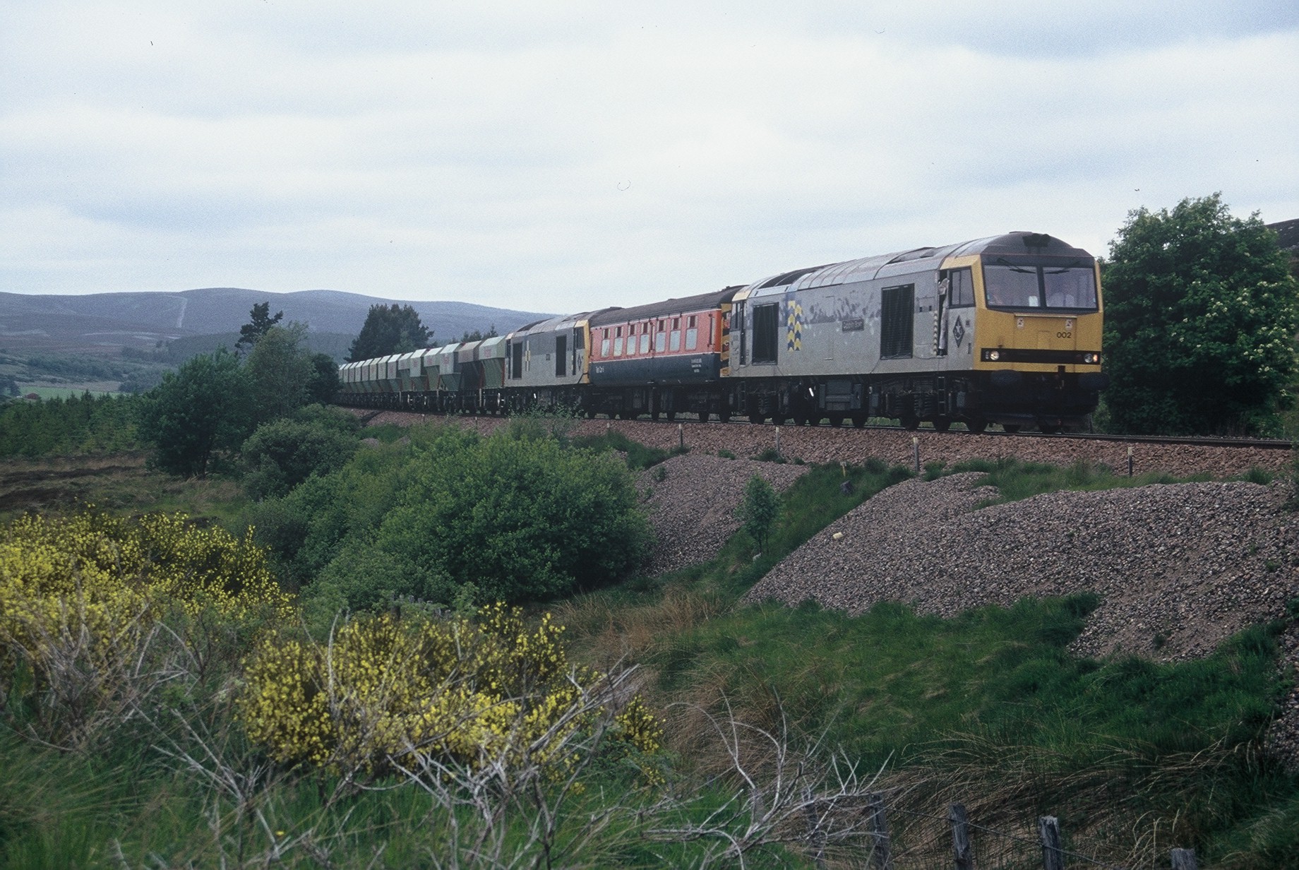 Test train after arrival in Inverness, 10th June 1990. Douglas Low