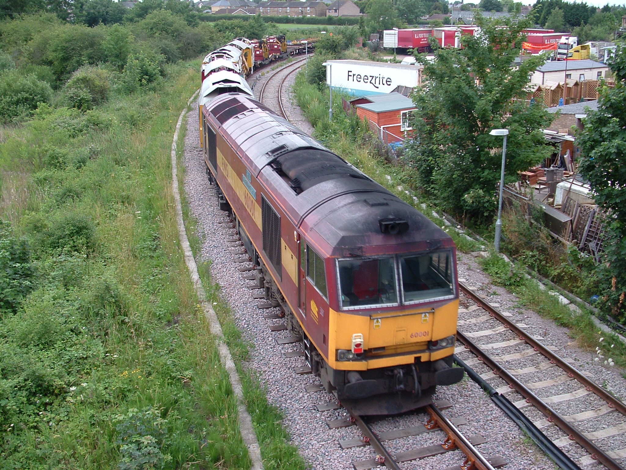 60001 at the rear of 8G01 engineers’ train, 2nd July 2005. Robert Brooks
Both ends of this train have been included to show the composition of the train.