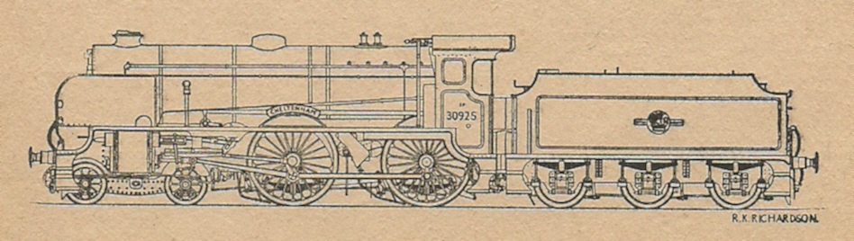 In January 1962 the line drawing was modified again to show the second BR lion logo on the tender. R.K. Richardson